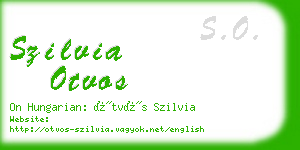 szilvia otvos business card